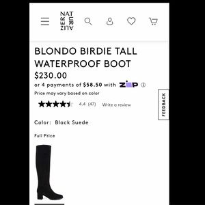 Naturalizer Blondo US 8.5 wide women’s boots. Black suede color